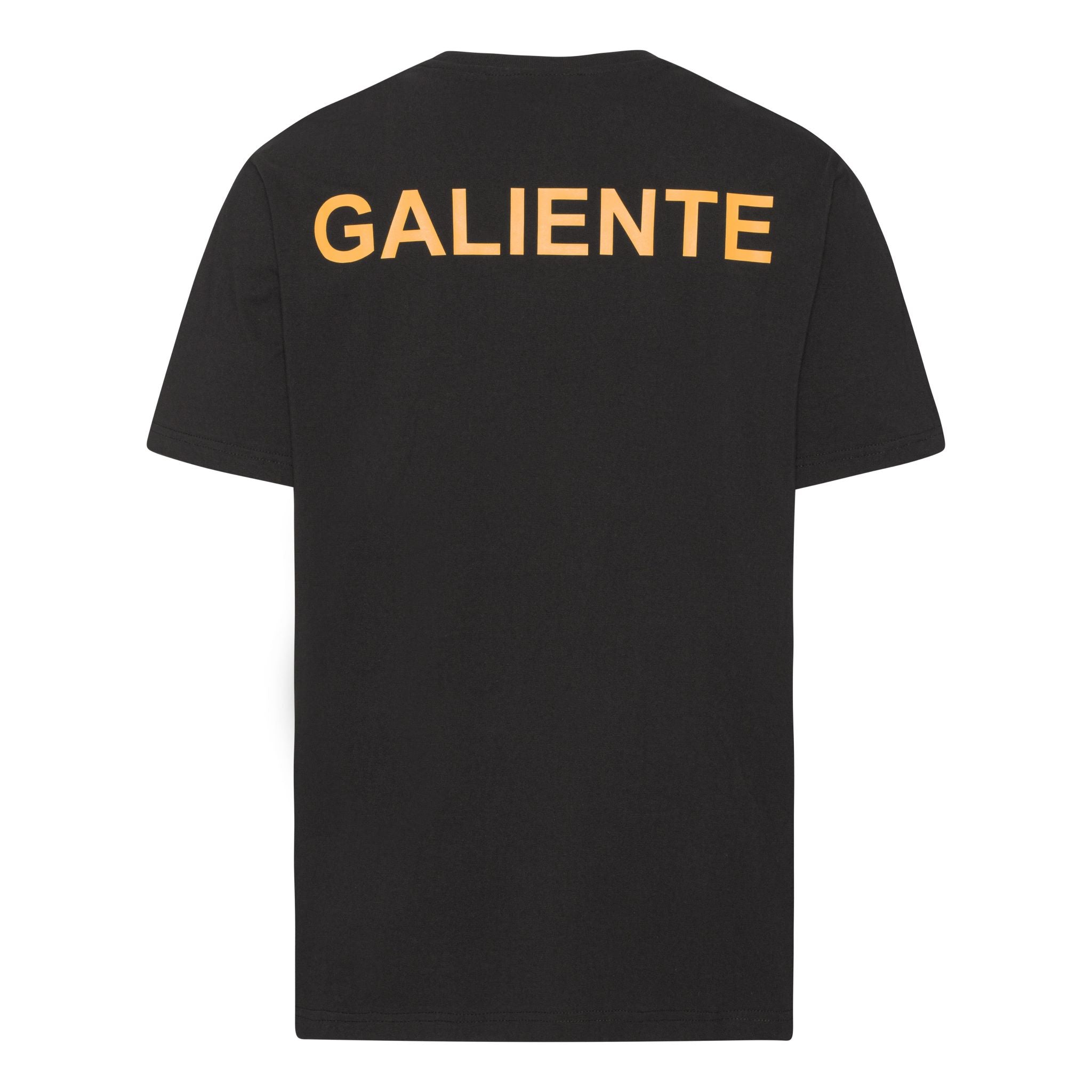 Oversize svart T-shirt med gul logotyptryck