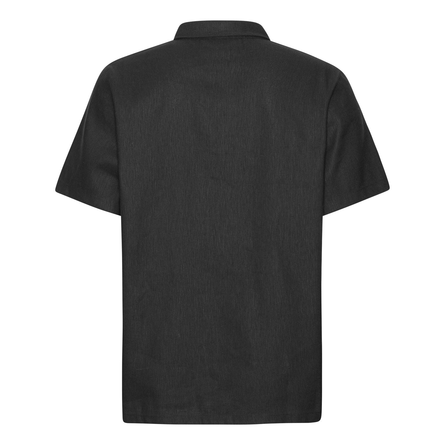 Kortärmad svart linneskjorta